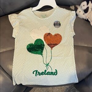 Kids Ireland Balloon Sequin T-Shirt - Green, White, Orange